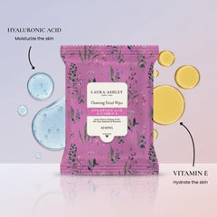Laura Ashley wipe being pulled from pack demonstrating easy dispensing