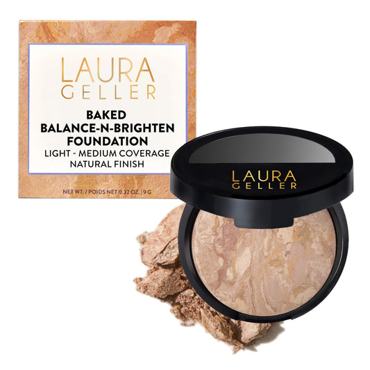 LAURA GELLER compact closed showing sleek travel-ready benefit