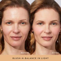 LAURA GELLER blush-n-brighten tropic hues top view offering coral-pink radiance
