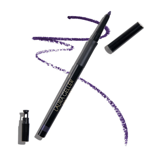 LAURA GELLER NEW YORK front view of Deep Purple pencil shows compact design and color