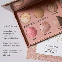 LAURA GELLER eyeshadow pans arranged to create coordinated eye looks