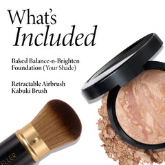 LAURA GELLER retractable kabuki brush closed protecting bristles for portability