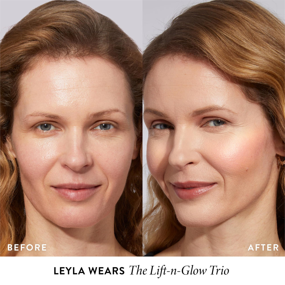 LAURA GELLER NEW YORK close-up of three baked shades showing luminous finish benefit
