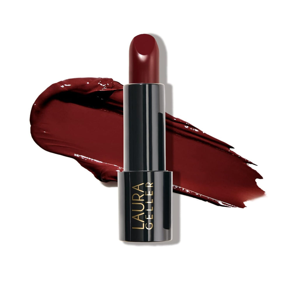 LAURA GELLER front view of lipstick tube showing elegant packaging and easy use