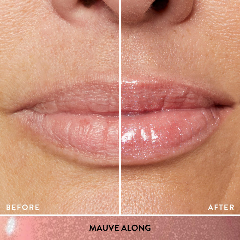 LAURA GELLER NEW YORK mauve along swatch on skin showing color payoff and glow