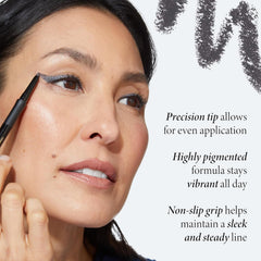 LAURA GELLER NEW YORK built-in sharpener detail showing convenience for on-the-go touchups