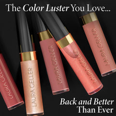 LAURA GELLER NEW YORK close-up of glossy texture highlighting hydrating finish and light reflection