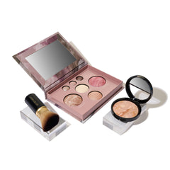LAURA GELLER NEW YORK starter kit flatlay showing all three items and compact storage