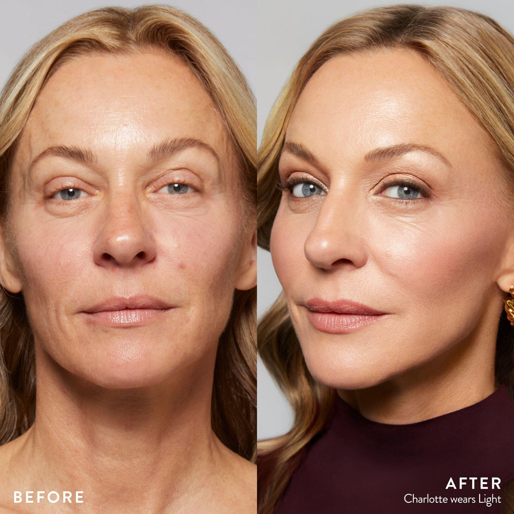 LAURA GELLER NEW YORK close-up of baked pans highlighting silky texture benefit