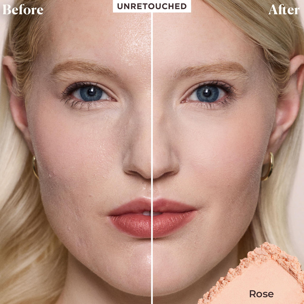 Laura Mercier open jar showing ultra-fine powder texture for soft-focus benefit