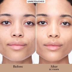 Laura Mercier pump dispensing a droplet to demonstrate easy application