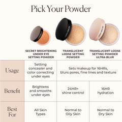 Laura Mercier powder in hand showing size and easy travel benefit