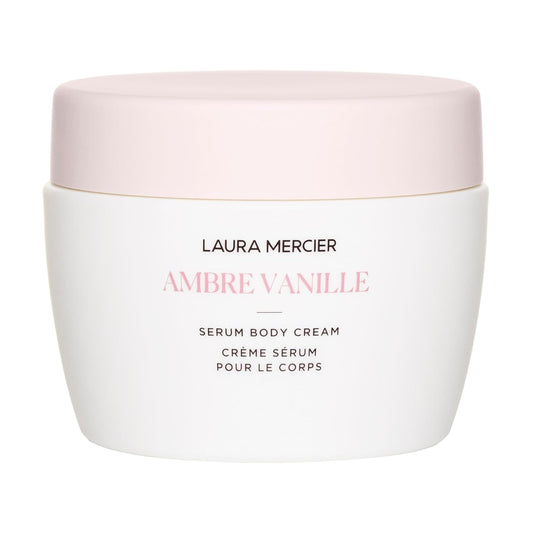 Laura Mercier jar front view showing label and elegant packaging benefit: premium presentation