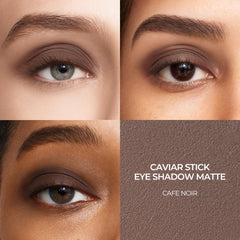 Laura Mercier arm swatch of Café Noir demonstrating rich, buildable payoff