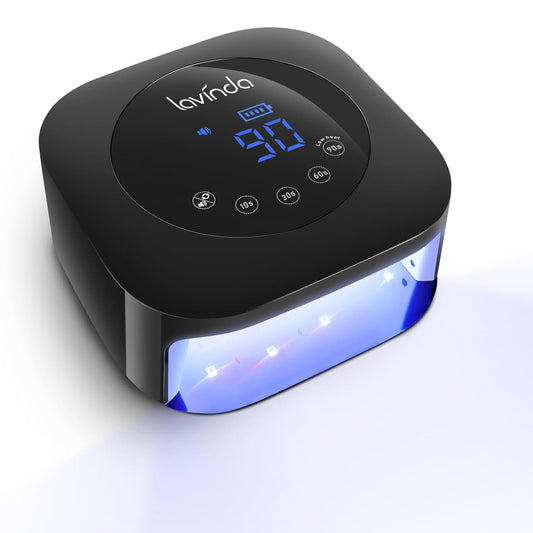 Lavinda front view with touch display showing timers and benefits