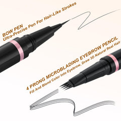 LAVONE close-up of four-tip micro pen creating natural textured brows