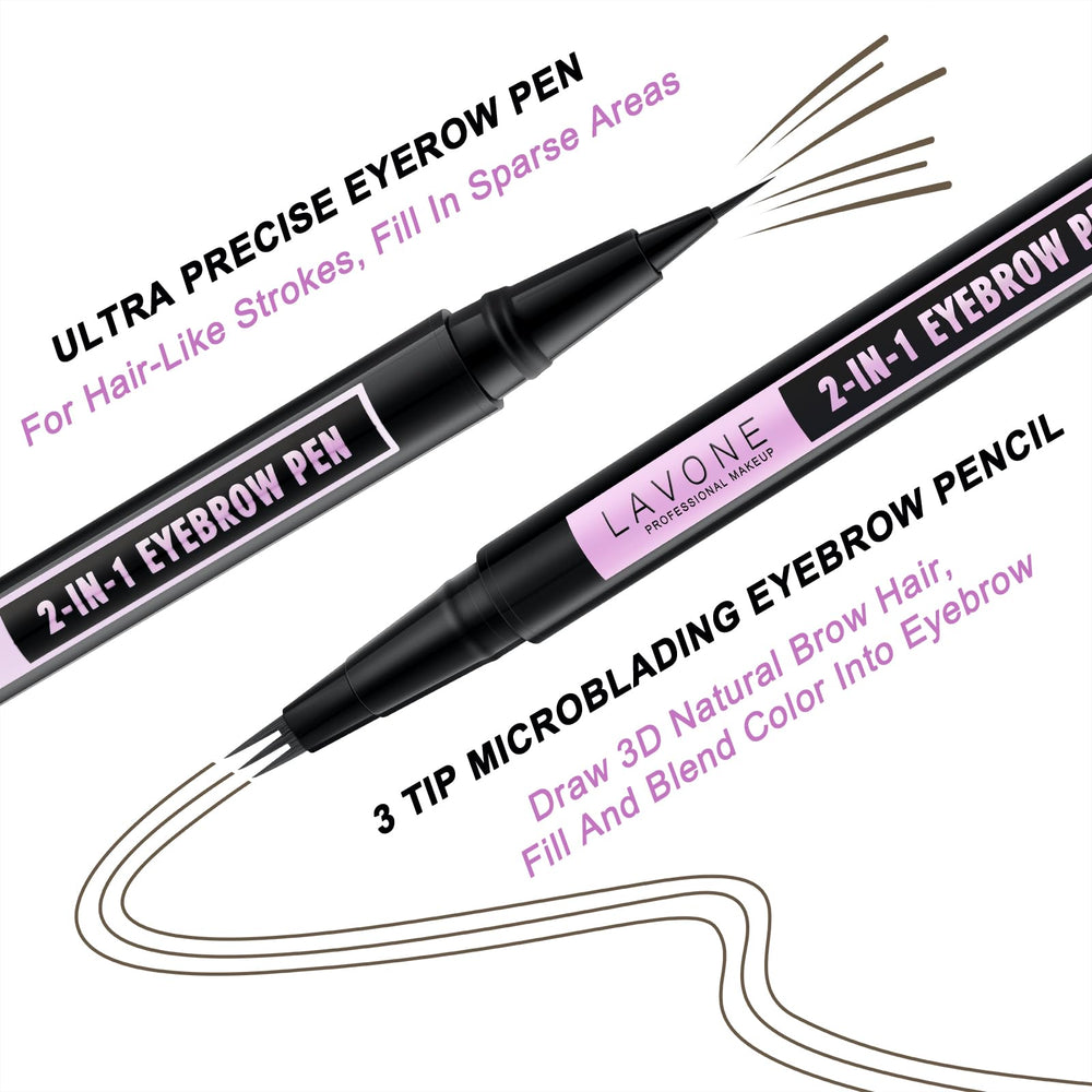 LAVONE dual-ended brush and 2-in-1 pen for precise blending benefit