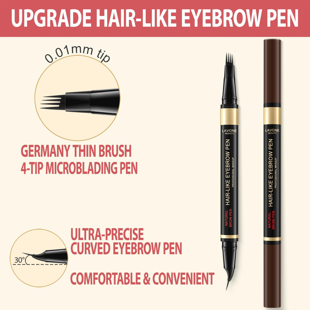 LAVONE dual-ended pen closeup of both tips for versatile shaping benefit