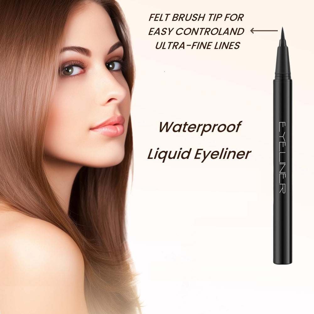 LAVONE eyeliner applied on model creating a sharp wing for long-lasting wear benefit