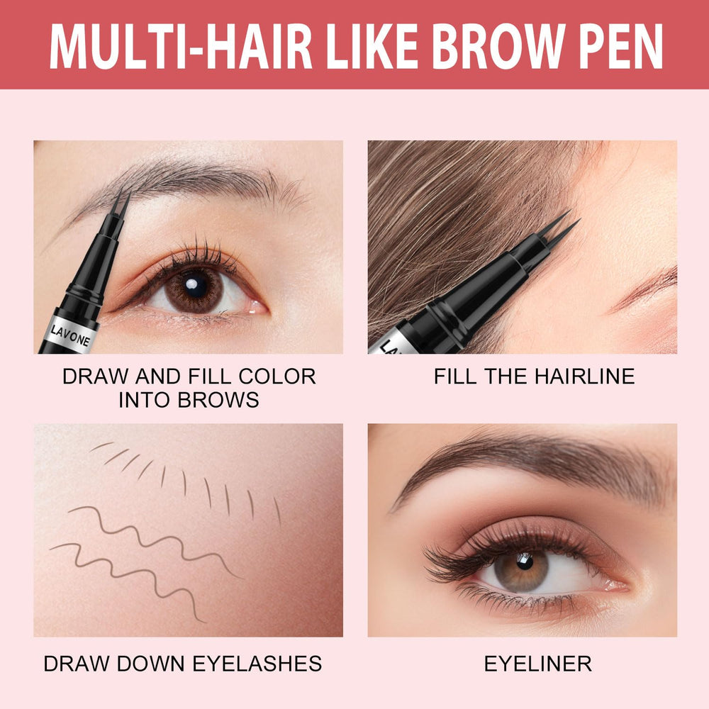 LAVONE pen in use on model creating natural-looking brow hairs