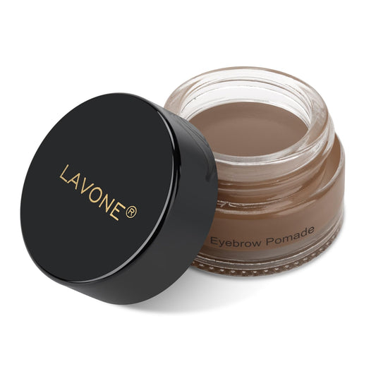 LAVONE jar front view showing brown shade and compact benefit