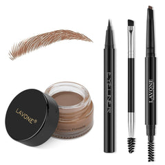 LAVONE kit front packaging showing complete eyebrow and eyeliner set for convenience