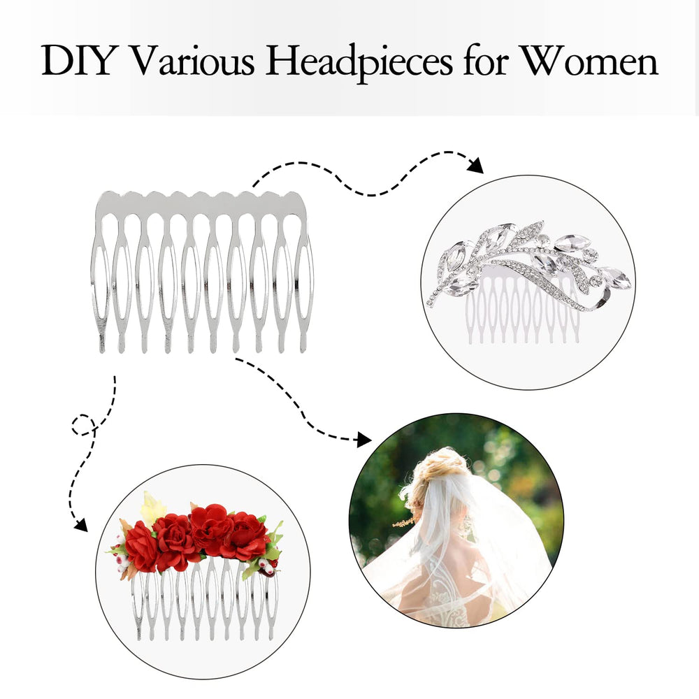 Lawie comb attached to bridal veil offering a neat, secure veil base