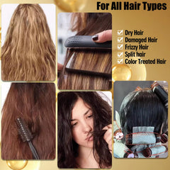 Layhomo before and after hair comparison showing reduced frizz