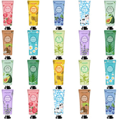 Layhomo front packaging showing 20 mini lotion tubes and variety benefit