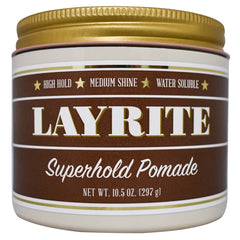 Layrite Superhold jar front view showing label and easy grip for styling