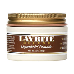 Layrite Superhold front jar showing label and compact 1.5 oz size for easy storage