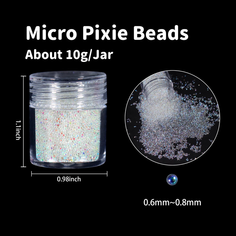 Laza beads in hand to show small scale and precise application benefit