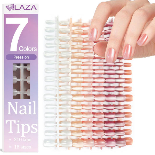 Laza front packaging showing full 210-piece cat eye nail set benefit instant variety