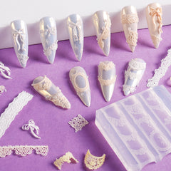 Laza close-up lace texture in silicone mold for crisp detail