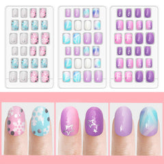 Laza rainbow gradient set of short full-cover tips, colorful options for kids