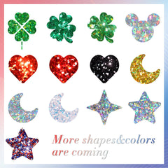 Laza stars used as face and body glitter adding festive shimmer