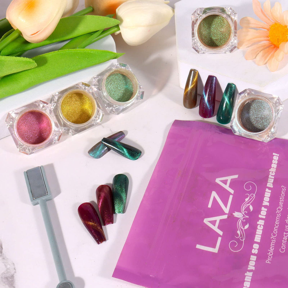 Laza lifestyle manicure shot on hands holding lamp benefit: salon-quality finished look