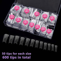 Laza size grid showing 50 tips per compartment for quick selection