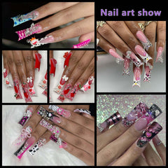 Laza styled French Y2K nail art showcasing spacious tips for decorations