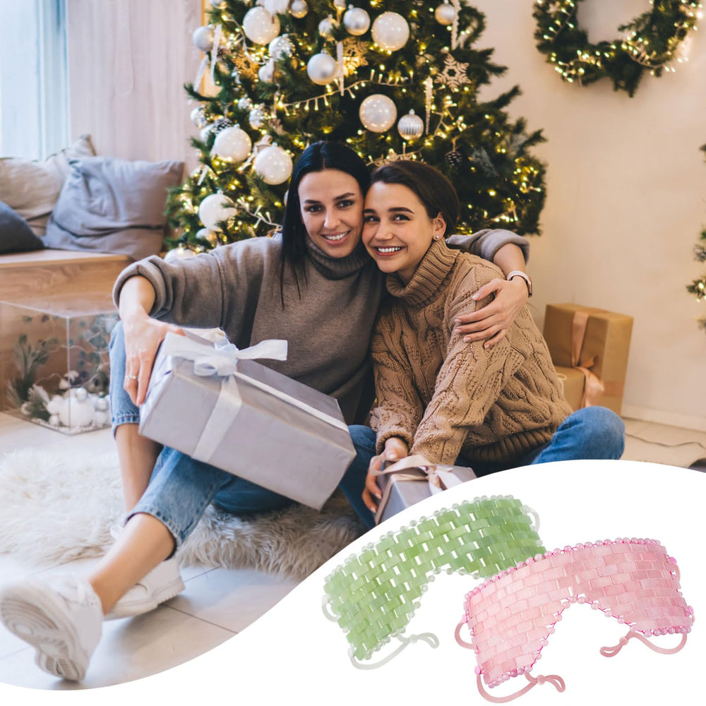 LazyGa eye mask on pillow in bedroom scene promoting restful pre-sleep routine