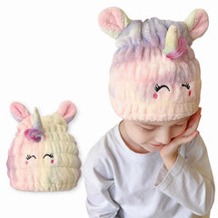 LCBD unicorn cap front view showing cute shape and quick absorbency