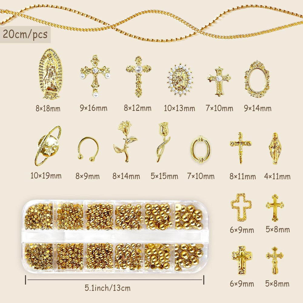 LCiclly flat-back pearls spread across surface showing mixed sizes for texture