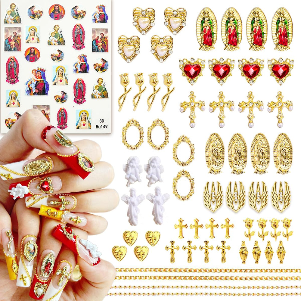 LCiclly front packaging showing full 65-piece charmed nail kit, ready to use