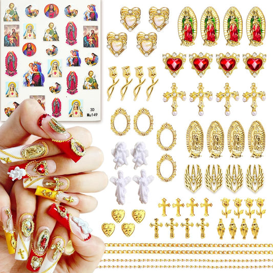 LCiclly front packaging showing full 65-piece charmed nail kit, ready to use