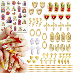 LCiclly front packaging showing full 65-piece charmed nail kit, ready to use