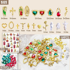 LCiclly charms beside a ruler illustrating accurate size for nail placement