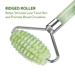 LDREAMAM roller being used on cheek, demonstrates easy serum application benefit
