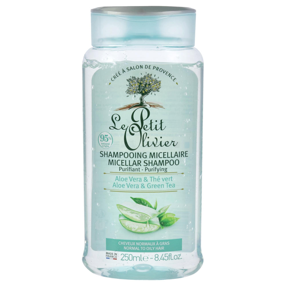 Le Petit Olivier front bottle showing label and ingredient highlights, promotes natural cleansing