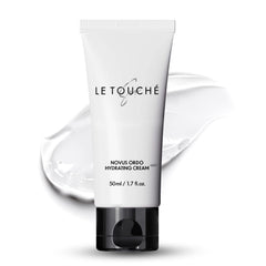Le Touche front jar showing sleek packaging and daily hydration benefit