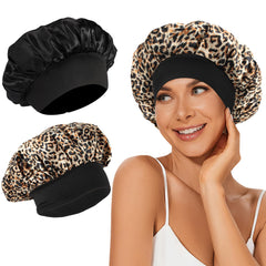 LEADUWAY front view of two satin bonnets showing soft finish and protection
